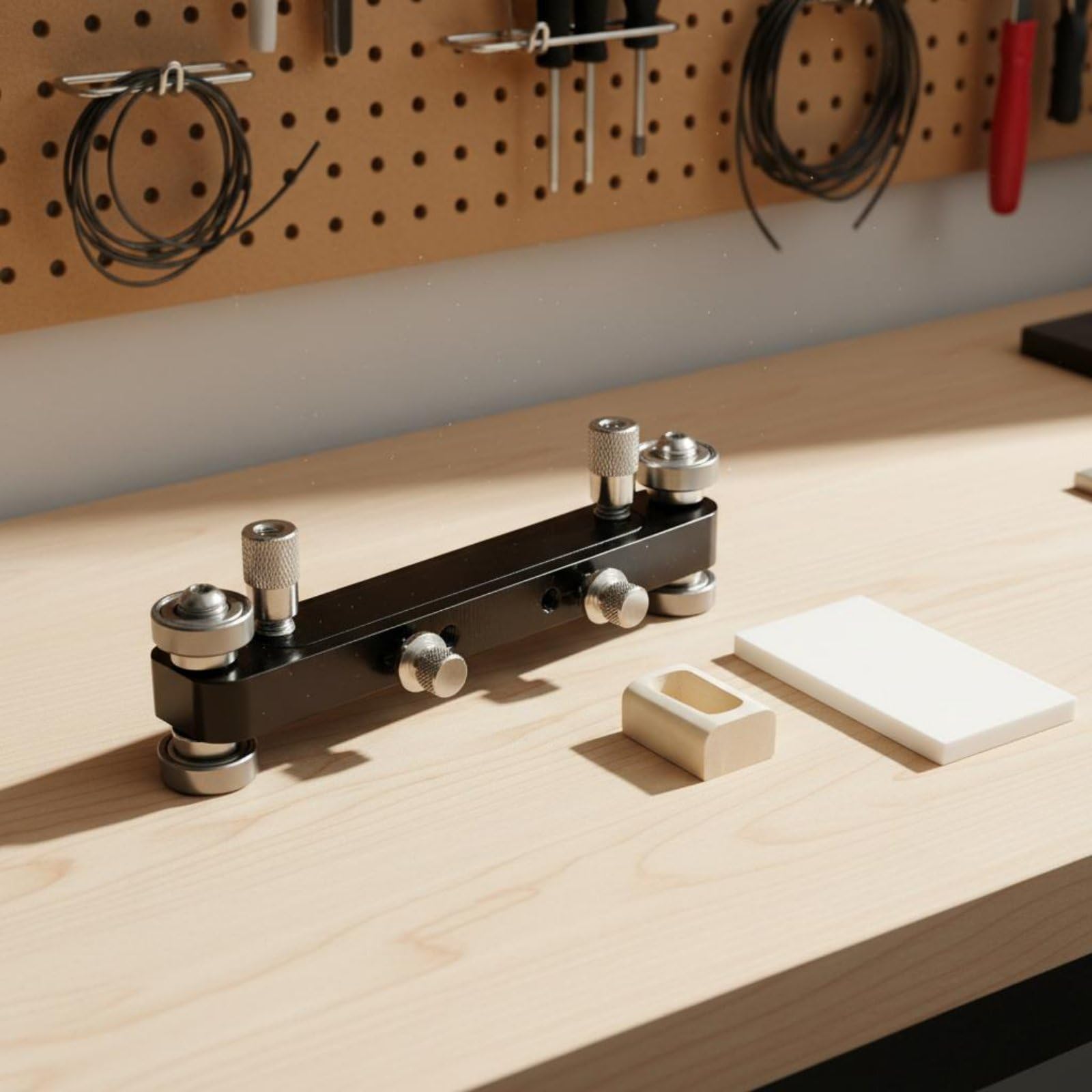 Útil Nivelación para Guitarra con Cojinetes Ajustables y Superficie Aleación Aluminio para Lograr un Eficiente Cejuelas y Puentes para una , Plata