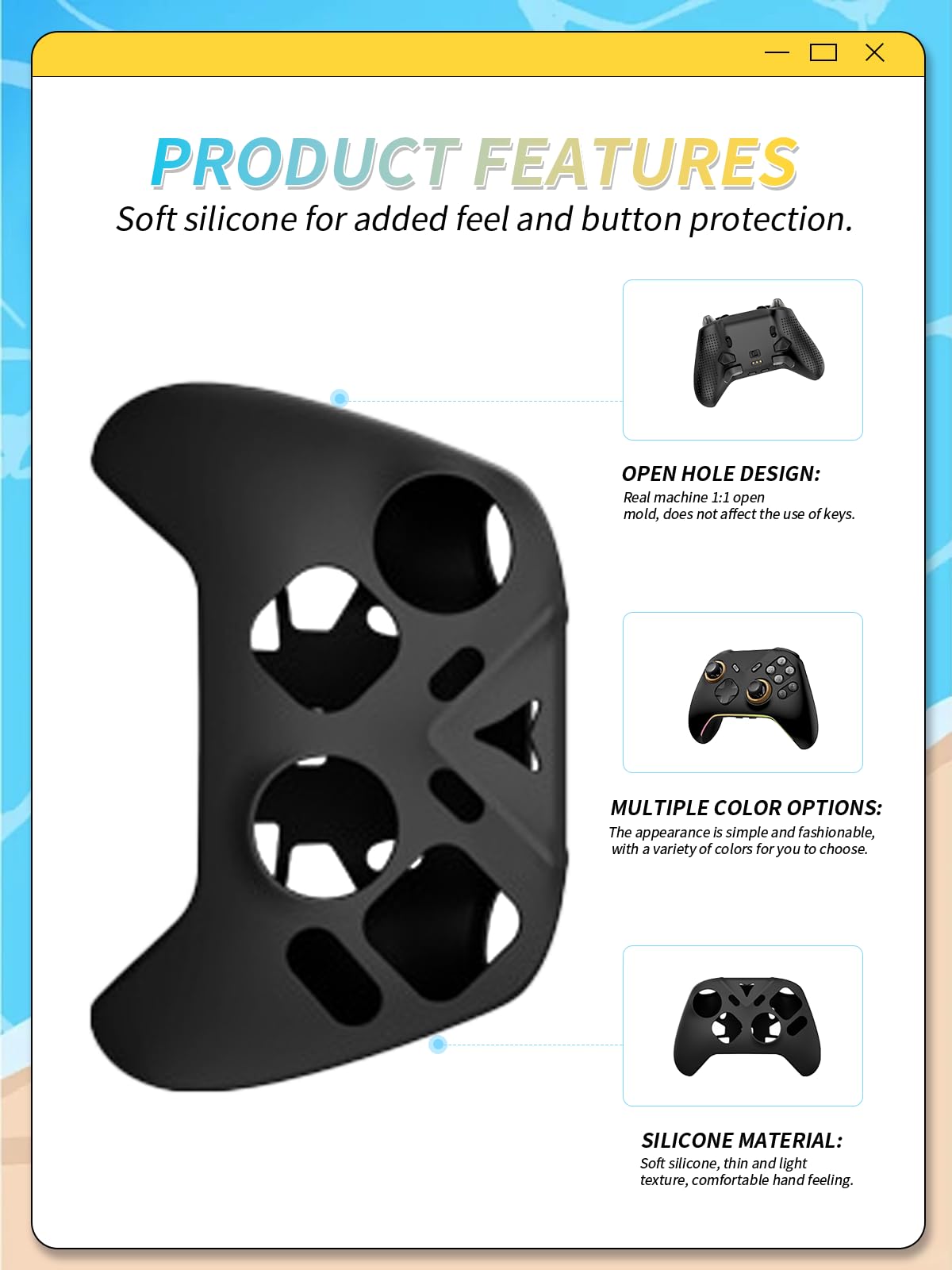 Etui ochronne do FLYDIGI Vader 5 Pro Game Controller, yystao silikonowe etui kompatybilne z FLYDIGI Vader5 Pro, z ulepszonym uchwytem i kompleksową funkcją ochronną, czarne