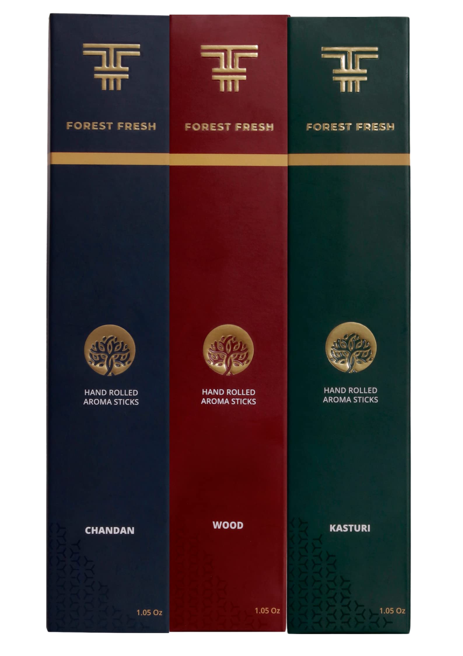 FOREST FRESH 3 in 1 Hand Rolled Premium Incense Sticks (Pack of 3 Agarbatti)