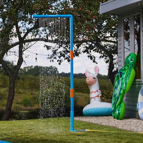 Plum Play Kids Outdoor Water Play Equipment - Rainfall Shower Toys for Kids, Toddler Outdoor Toys, Sturdy Backyard Water Activities, Summer Fun, Outdoor Games for Kids, 3 years and Up (Rain Wall) - Thumbnail 2
