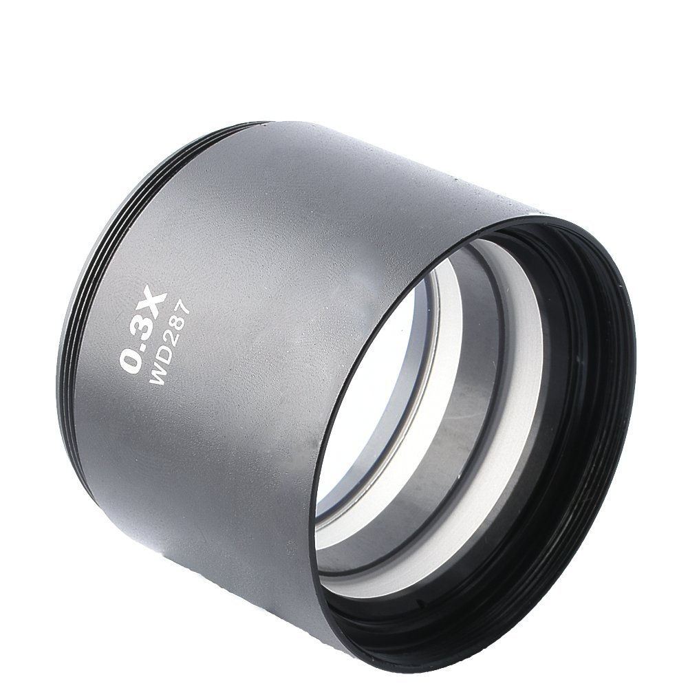 KOPPACE 0.3X Stereo Microscope Barlow Lens 287mm Working Distance Microscope Lens 48mm Microscope Nstallation Size