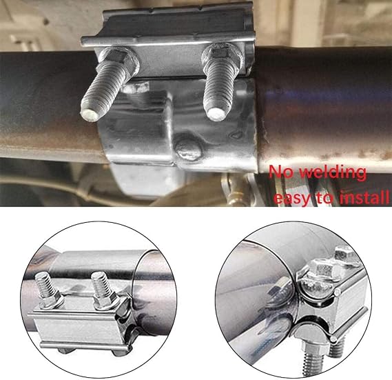Stainless Steel 2.5 Butt Joint Exhaust Clamp (2Pcs)