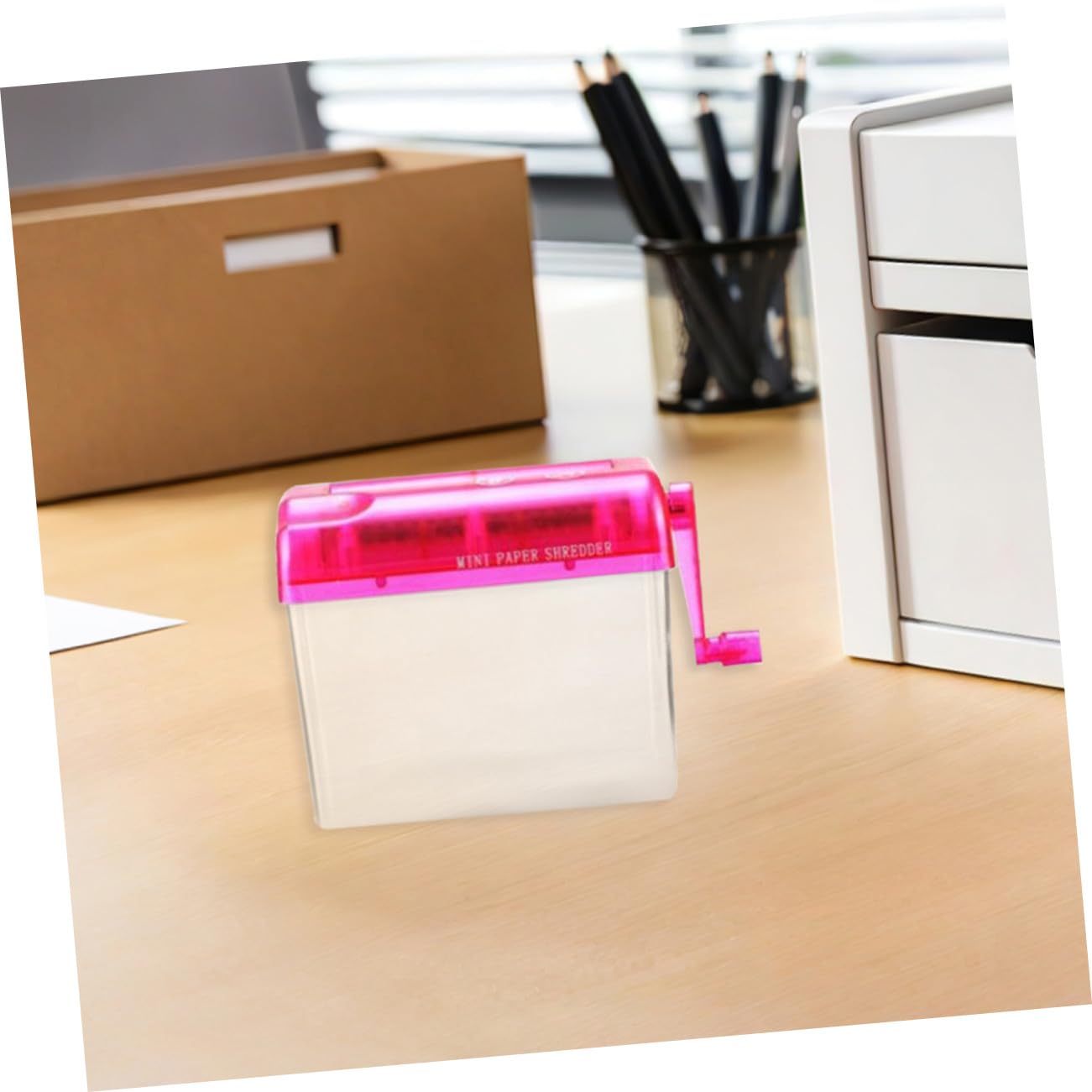 OSALADI 2 Piezas Mini Trituradora Manual Portátil para Oficina y Cortadora de Ligera y para Destrucción de Información