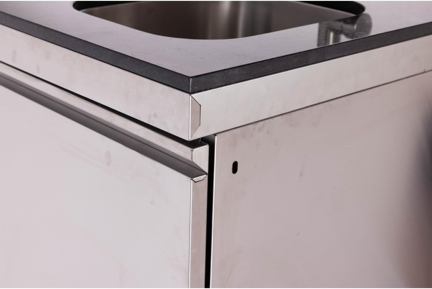 Double Door Sink Cabinet With Tap Stainless Steel Outdoor Kitchen Islands Silver Stainless Steel 304 Sink Anticorrosive Outdoor Porch Durable