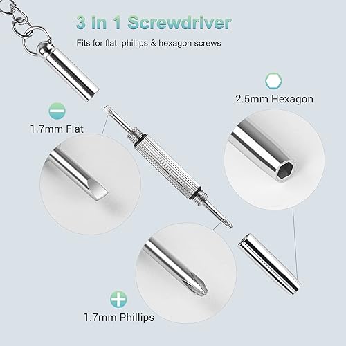 Miniatura 3 de Kit de reparación de cristales magnéticos para ojos, kit de herramientas de reparación de lentes con caja de tornillos compacta que incluye