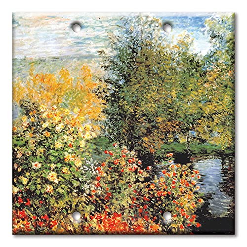 Art Plates - Two Gang Blank Switch Plate Cover - Monet: Stiller Winkel - (Made in USA)
