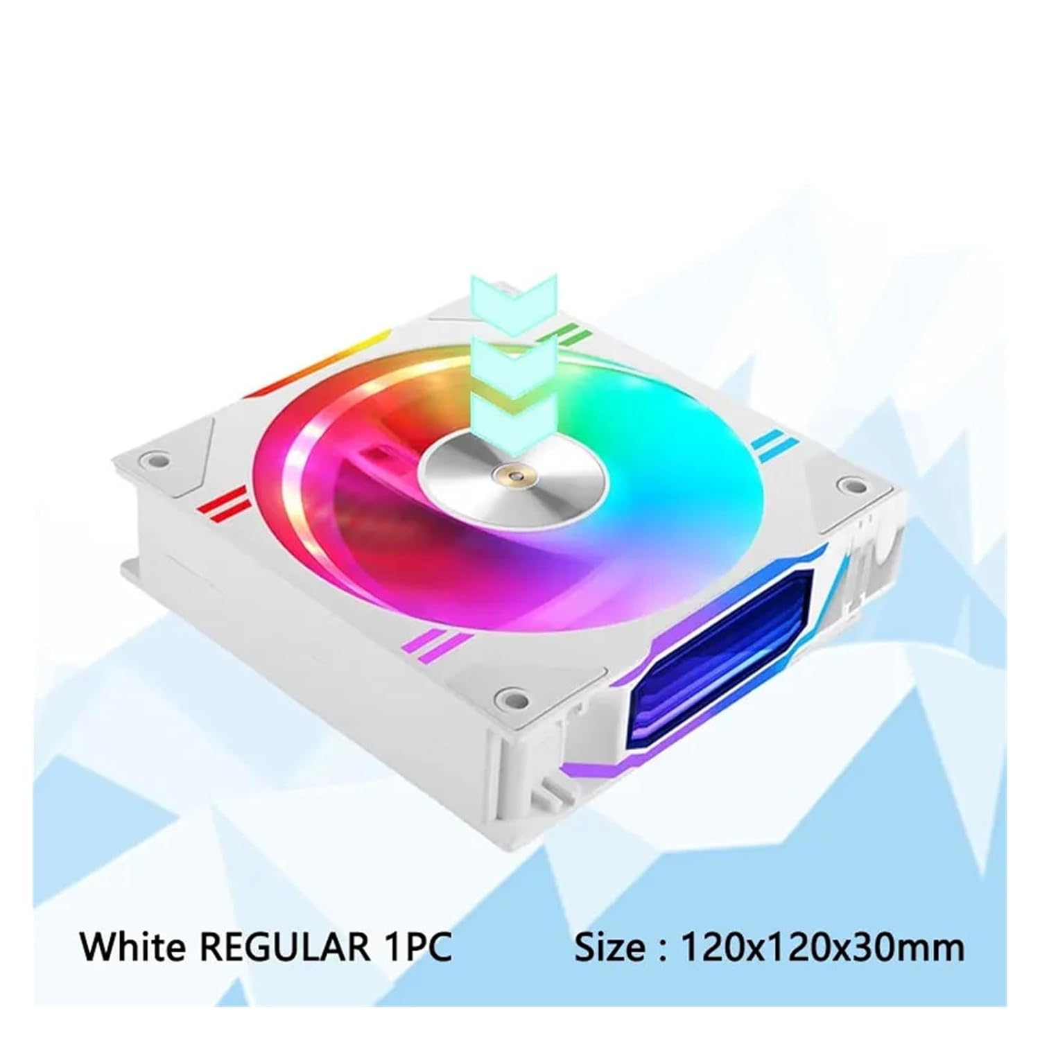 120X120X30mm Computer Case Cooling Fan Air Cooling/Water Cooling Radiator ARGB(White Regular 1PC)