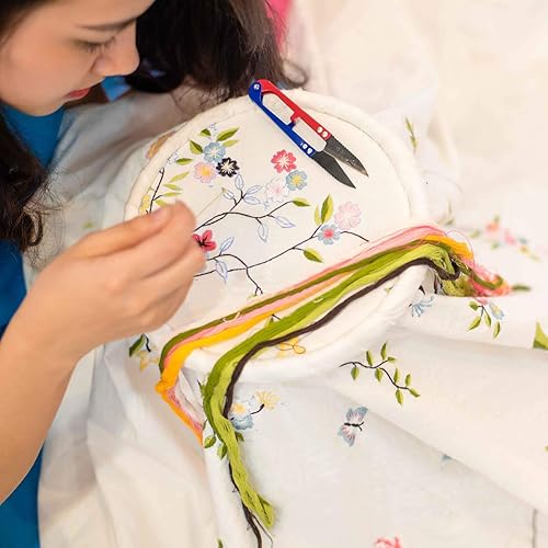 Miniatura 4 de Faylapa Juego de aros de bordado de 4 pulgadas, ajustable, de bambú, para punto de cruz, aro redondo, para bordado, punto de cruz (4 pulgadas, 16