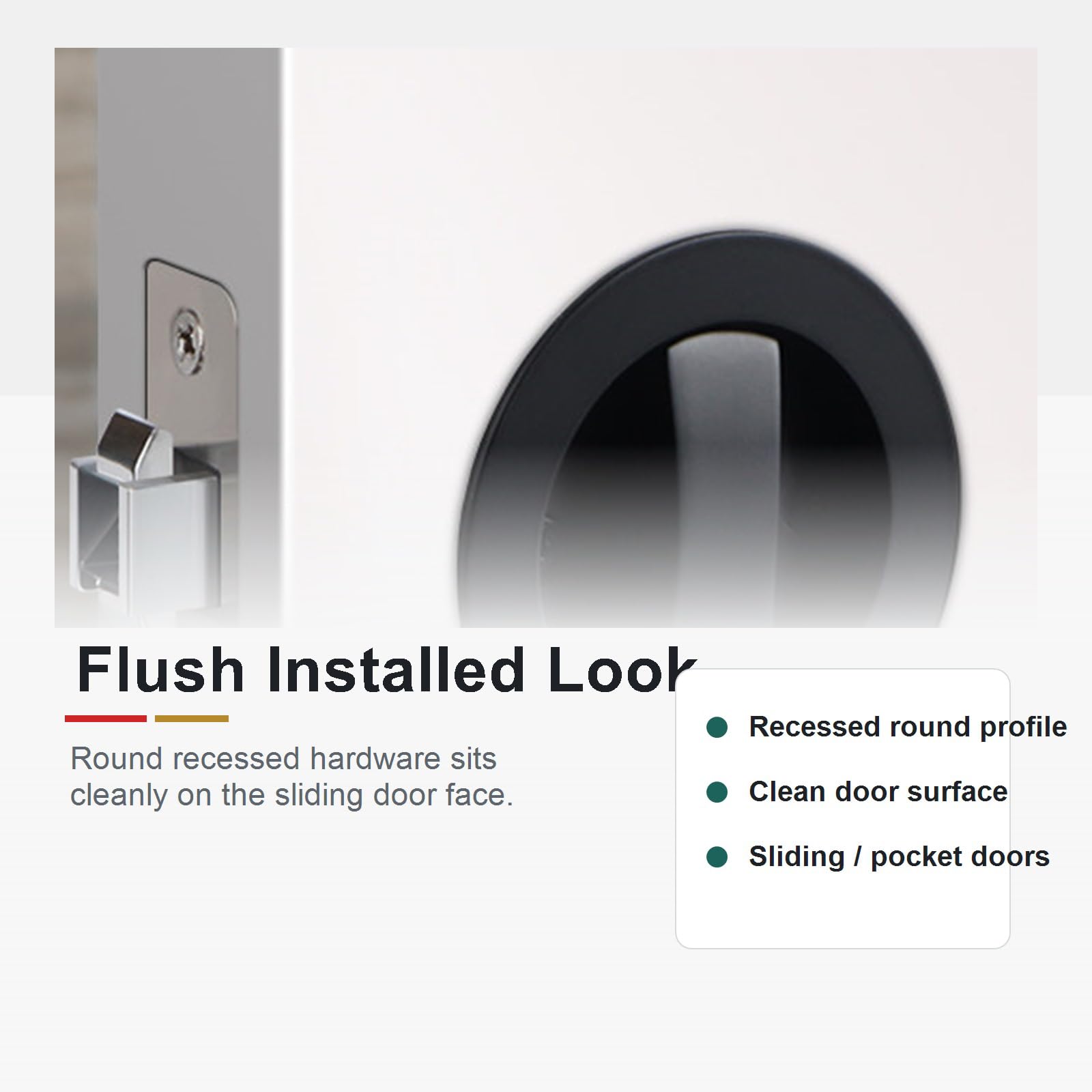Cerradura Invisible para Puerta corredera,Cerradura para Puertas Correderas,Manilla Invisible para Puertas Empotradas,con Llave,aleación de Zinc,para baño,Armario,Cocina