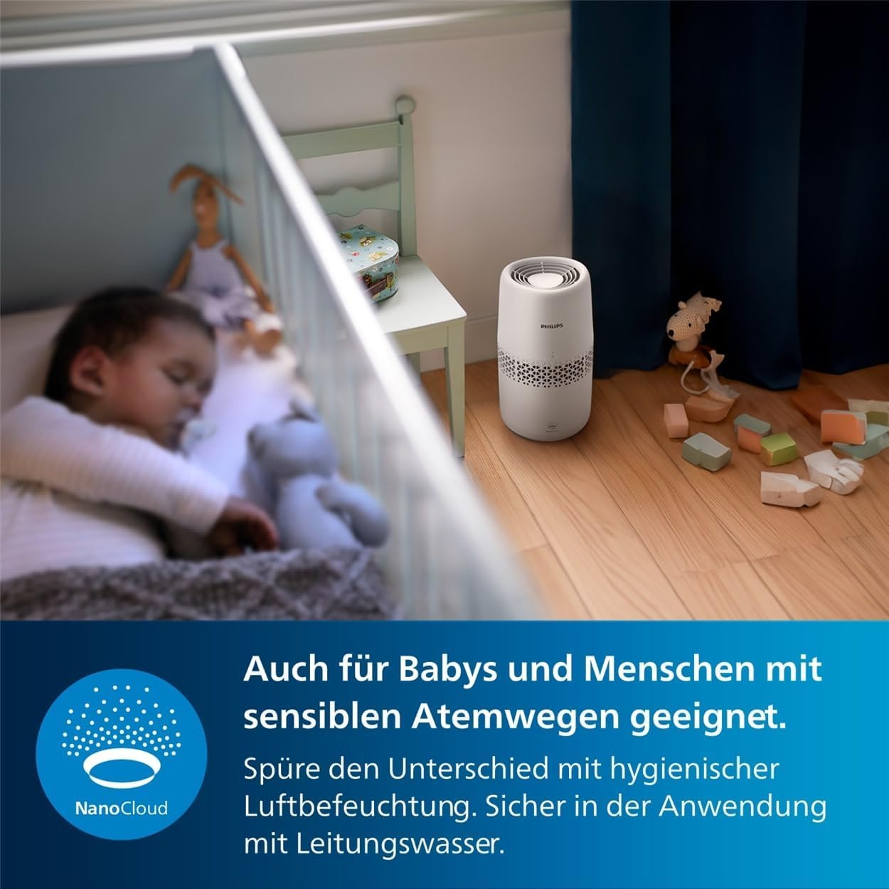Philips Luftbefeuchtung 2000er Serie NanoCloud 2L Wassertank HU2510/10 Weiß