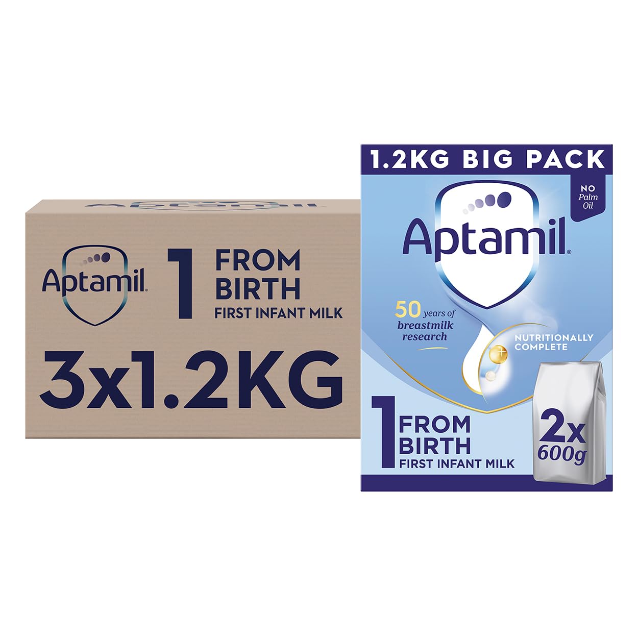Aptamil1 First Baby Milk Powder, From Birth, 1.2K (Pack of 3)