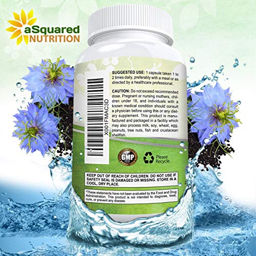 Black Cumin Seed Oil 500mg - 180 Capsules - Cold Pressed Black Seed Oil (Nigella Sativa) Supplement Pills to Support Skin & Hair Health - Virgin & First Pressing - Non-GMO - Thumbnail 7