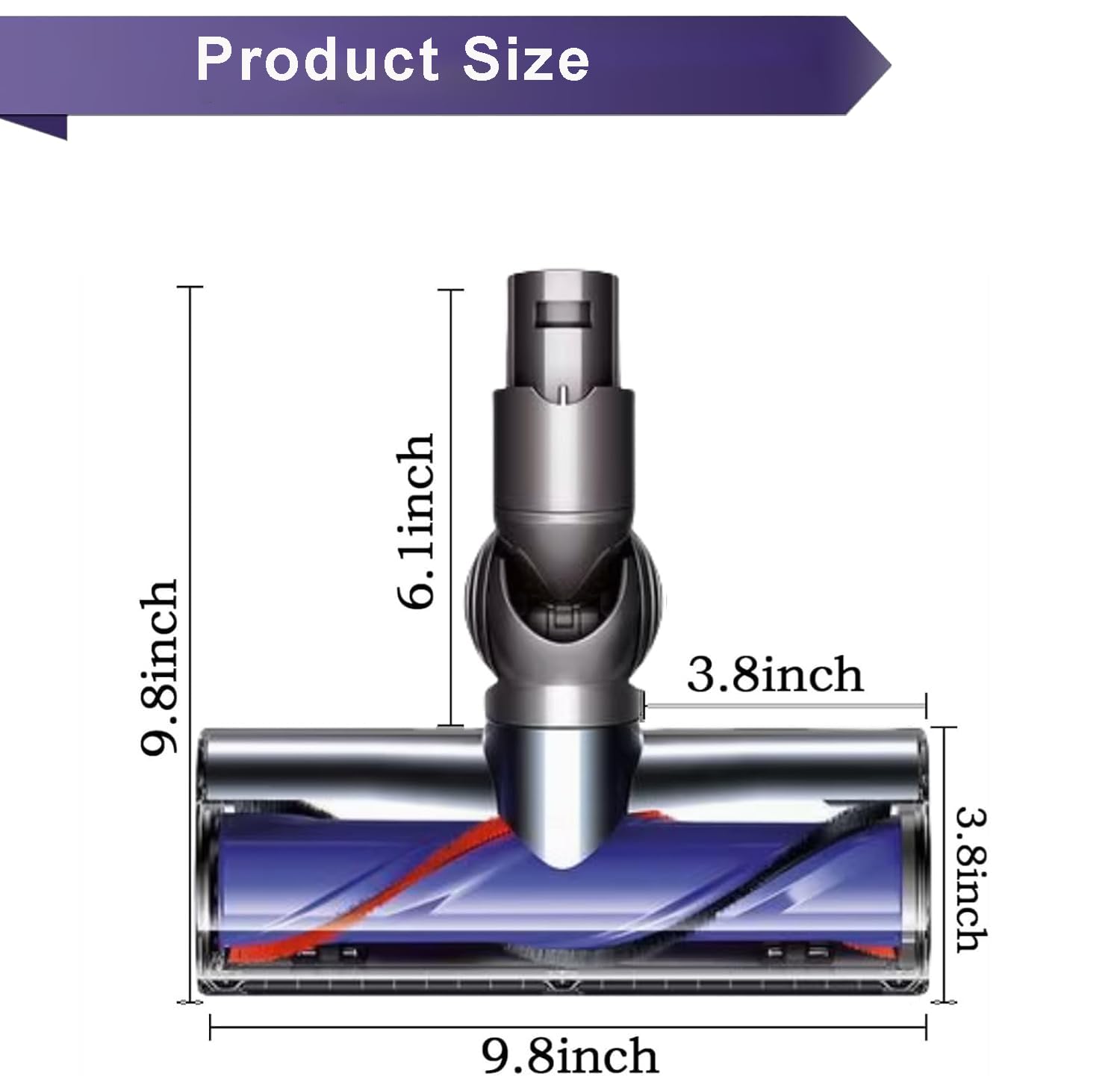 Cabezal de cepillo de repuesto para Dyson V12 Detect Slim y V10 Digital Slim, con limpiador de accionamiento directo intercambiable y boquilla para suelo de turbina para suelos de parquet y