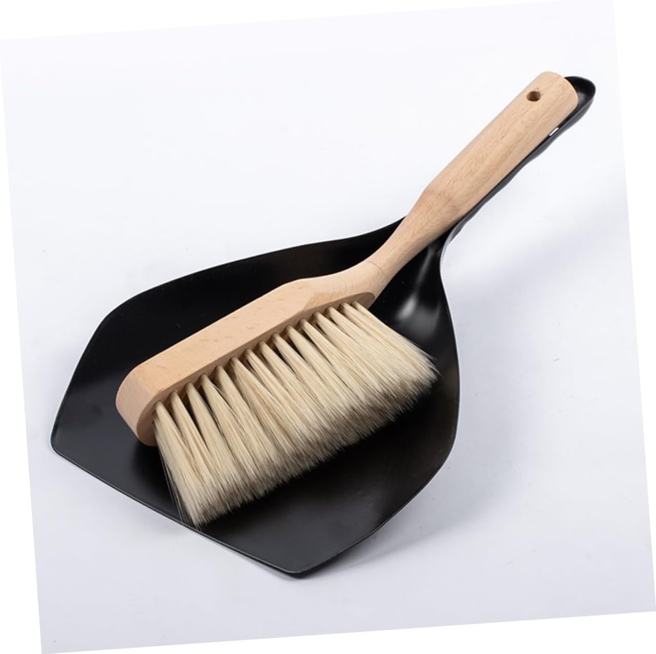Mini Dustpan and Broom Set 12.59X8.46X1.96In Portable Cleaning Accessory Ergonomic Handheld Dustpan with Brush for Household Desktop and Floor Sweeping