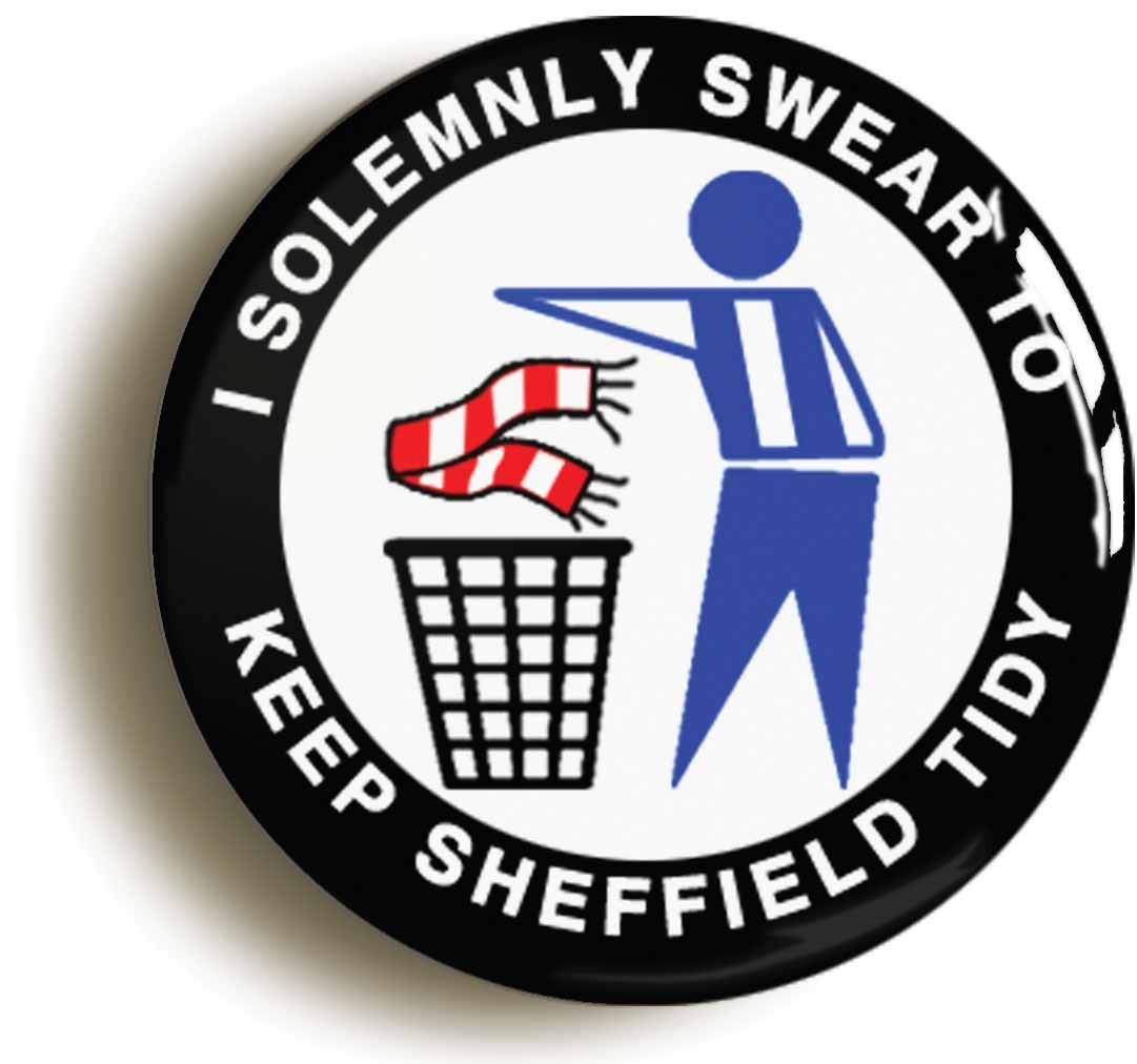 Ozorath I Solemnly Swear To Keep Sheffield Tidy Circular Fridge Magnet (2inch / 50mm Diameter) W