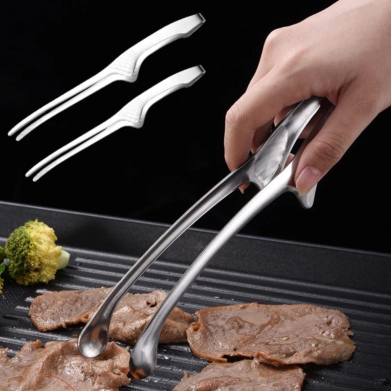 Pinzas de Cocina, 3 Piezas, Pinzas para Barbacoa, Pinzas para Servir, Pinzas de Cocina de Acero Inoxidable, Pinzas para Barbacoa Coreana, Pinzas para Carne al Aire Libre, Pinzas para Barbacoa