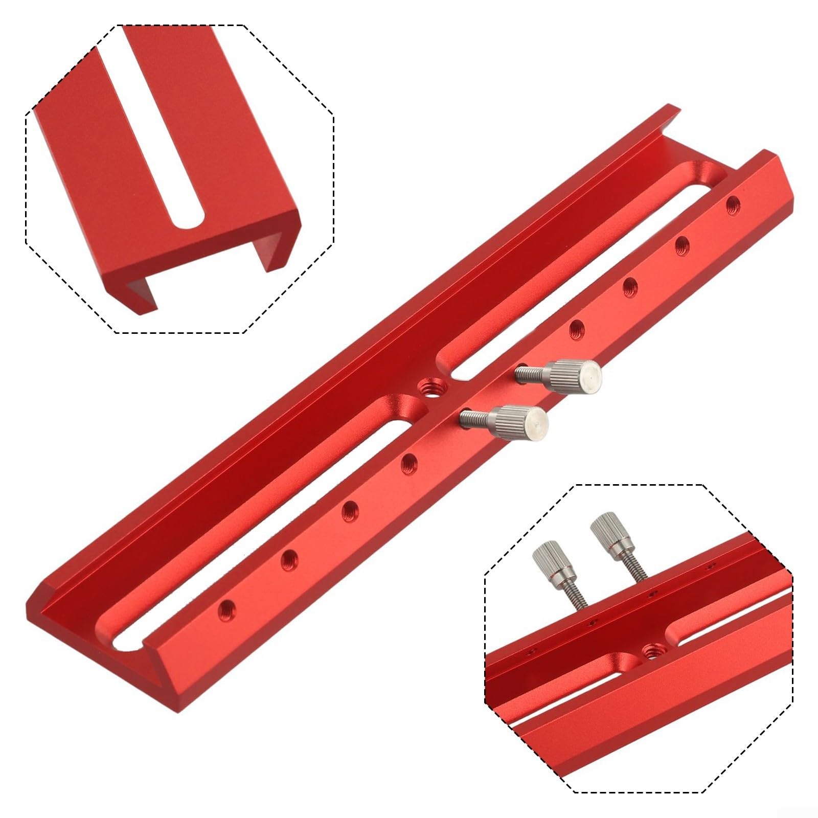 Base de cola de milano, soporte de montaje de aleación de aluminio, base de cola de milano, placa de riel de cola de milano, para guía de ranura de extensión de telescopio (220 mm)