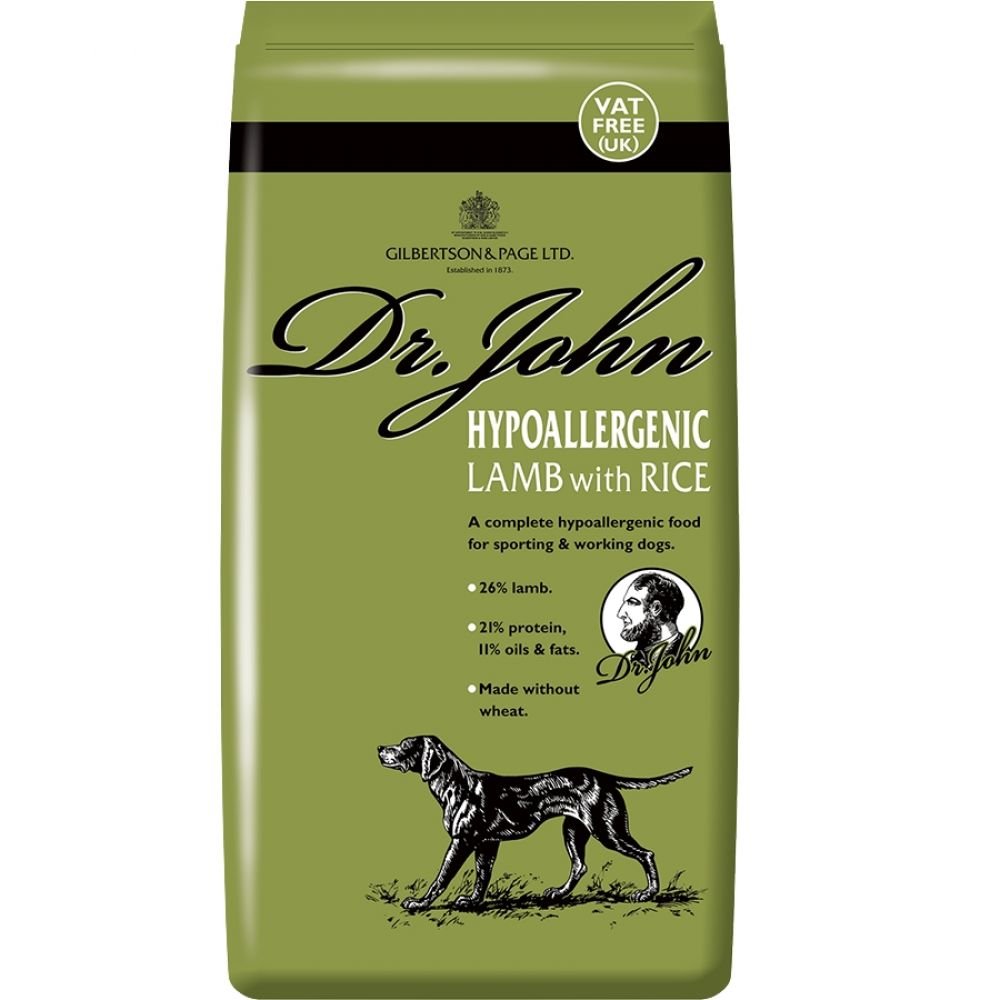 Dr John Gilbertson & Page Wheat-Free Hypoallergenic Lamb with Rice Dry Dog Food - Complete Nutrition for Adult and Senior Dogs with Sensitive Digestion - 4kg Bag