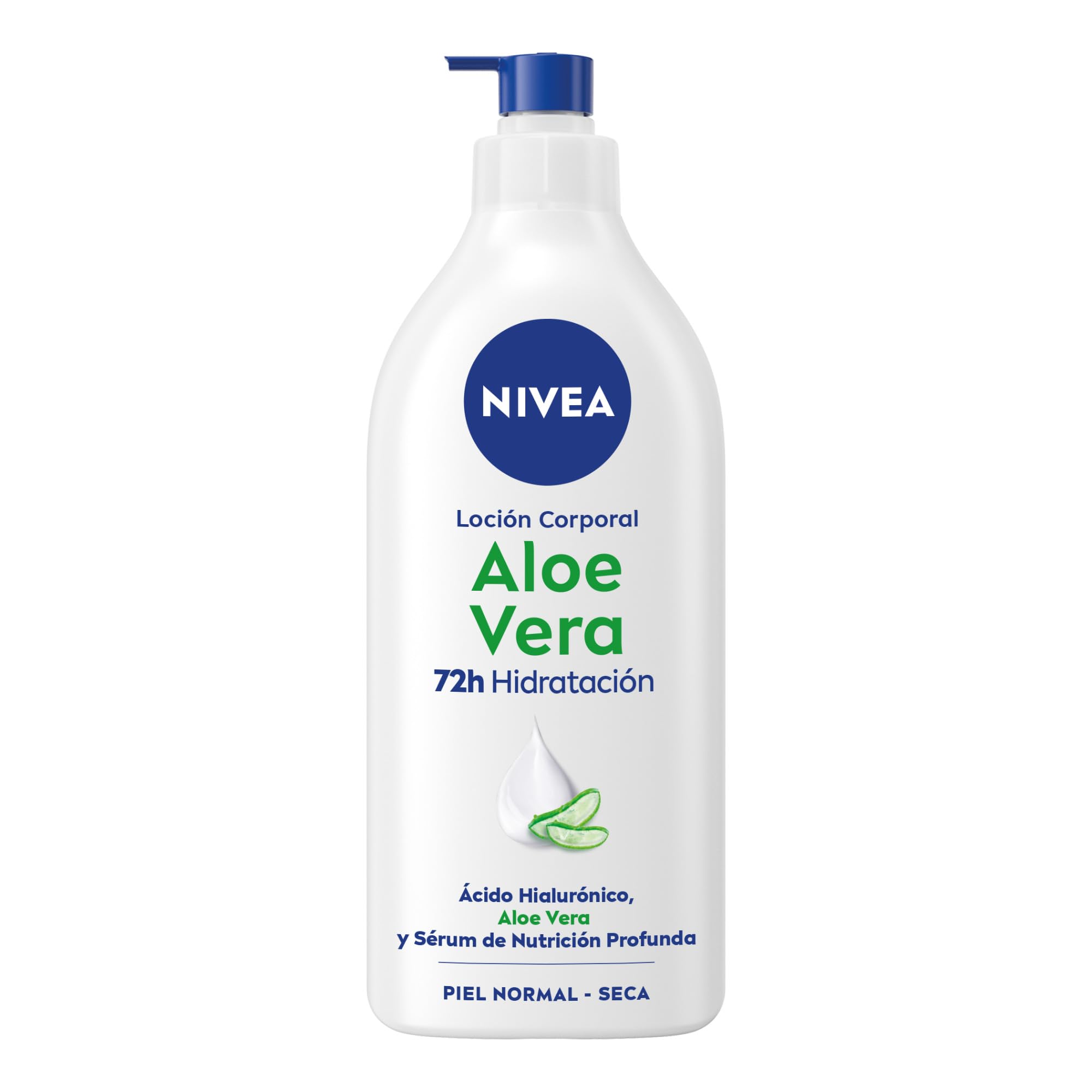 NIVEA Loción Corporal Aloe Vera (1 x 625 ml), body loción refrescante para 72 h de hidratación profunda, loción hidratante con aloe vera, ácido hialurónico y sérum nutritivo