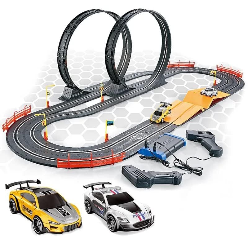 Daji Electric High-Speed Slot Car Race Track Sets,1:43 Scale Dual Race Track with 2 Slot Cars and 2 Hand Controllers,Race Track for 6 7 8 9 10 11 12 Boys Girls (560 CM) 2