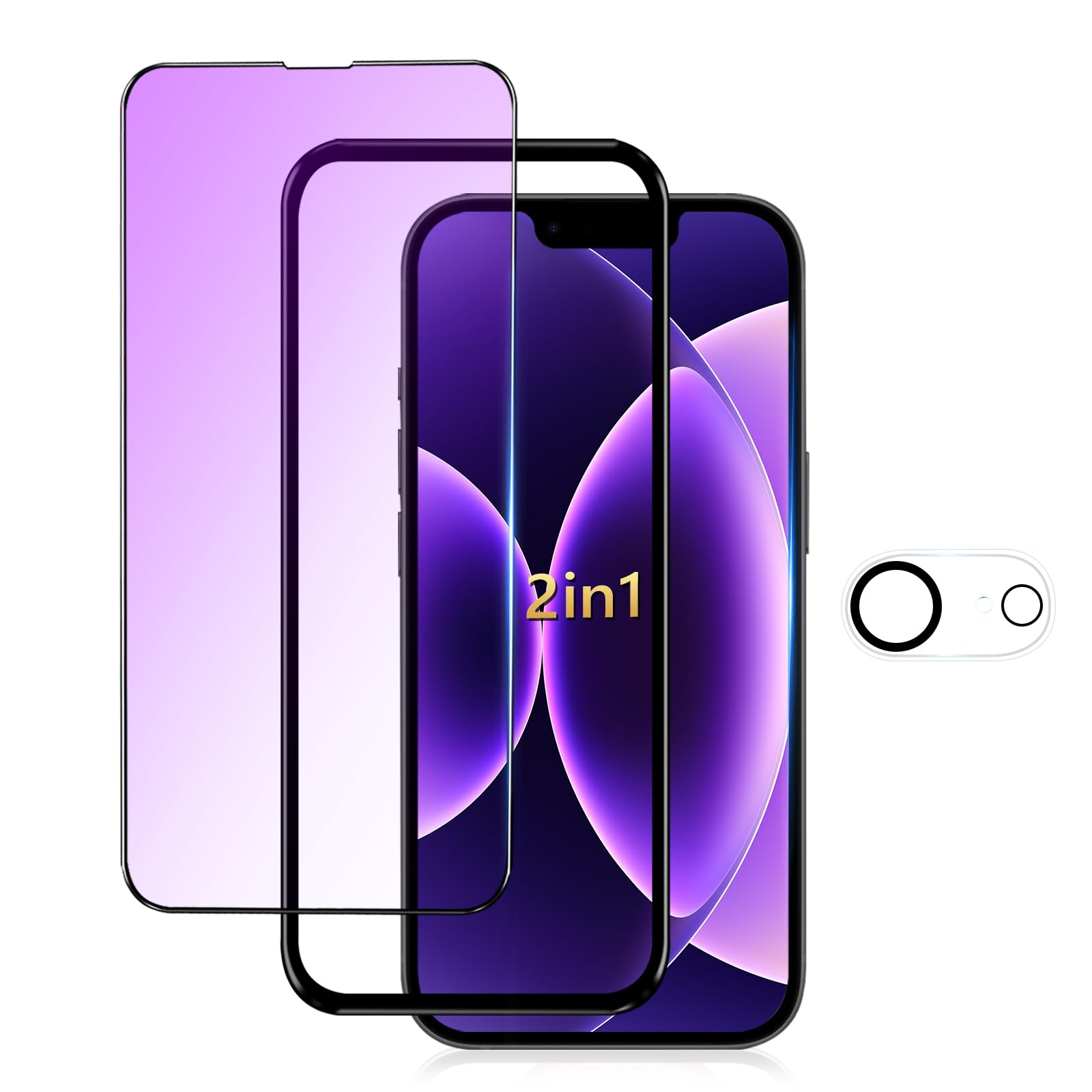 【アンチグレア+ブルーライト】対応 iPhone 17e ガラスフィルム ブルー…