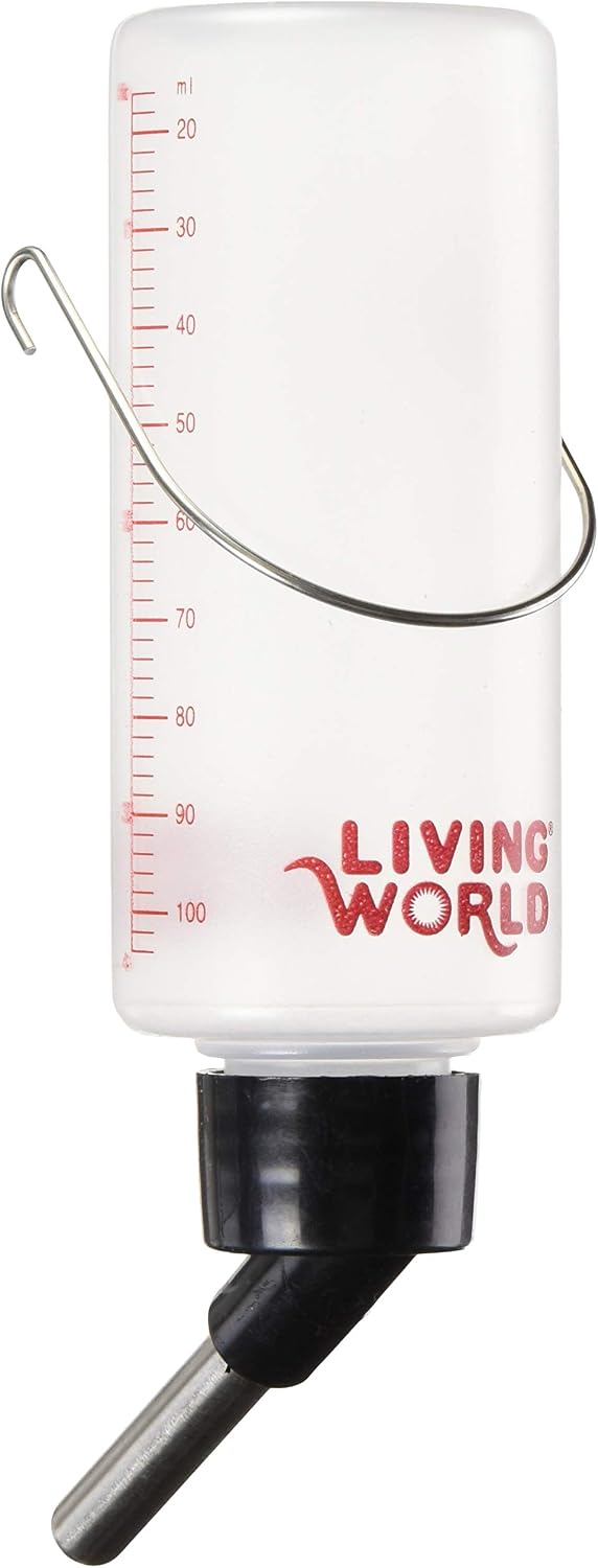 Living World Plastic Leakproof Animal Bottle with Stainless Steel Spout, Small