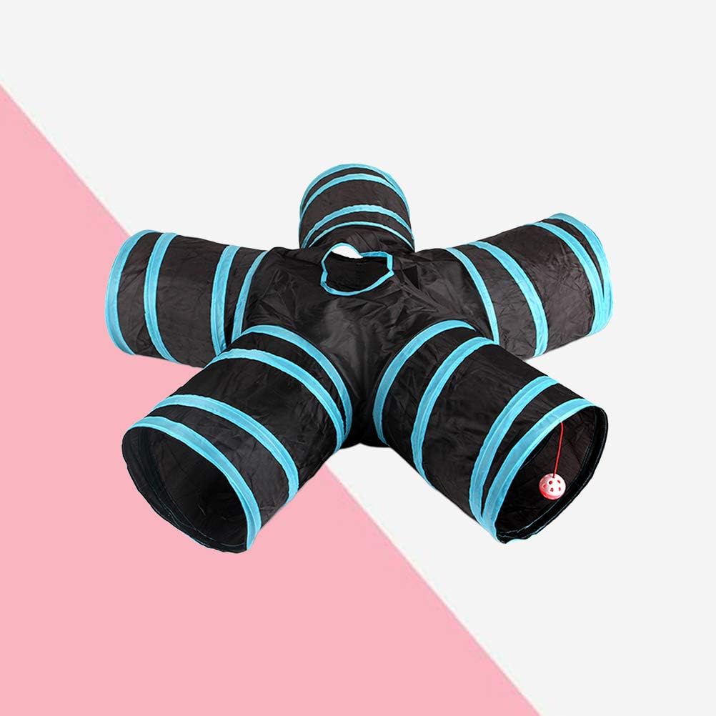 Cat Tunnel Tube, 5 Way Tunnels Cat Play Tent Interactive Toy Maze Cat House, Pet Tube Toys for Kitten, Rabbit Small Animal