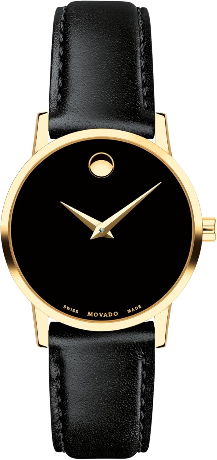 Movado Museum Classic Women's Luxury Quartz Watch - Swiss Movement, Calfskin Strap, Water-Resistant to 3ATM - Classic Timepiece - Gift for Her - 28mm