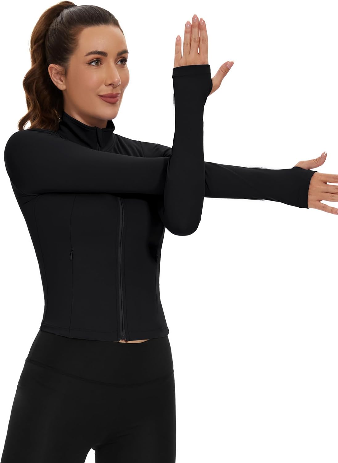 Loovoo Women's Cropped Workout Jacket Zip Up Athletic Jackets Slim Fit Lightweight Running Sports Track Jacket 2025 - Image 5