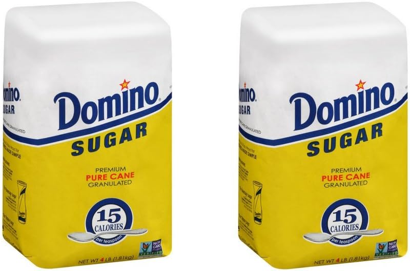 Domino Premium Pure Cane Granulated Sugar, 4 lb Bag, Pack of 2