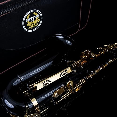 Miniatura 8 de Eb Saxofón Alto con estuche de transporte para saxofón,Juego completo de limpieza y cuidado,Soporte plegable de saxo,Caja de