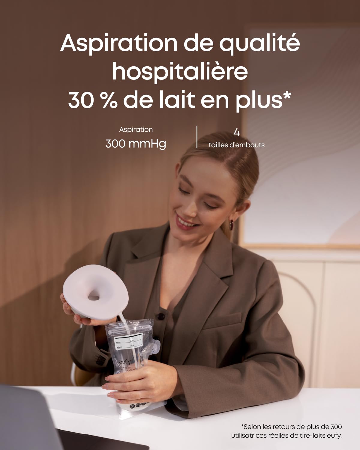 Tire-lait portable eufy S1, mains libres, tire-lait électrique avec technologie chauffante, contrôle par application, rythmes intelligents, aspiration de qualité hospitalière, sans fuite et silencieux