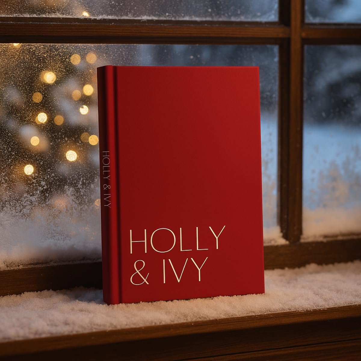 HOLLY & IVY Decorative Christmas Coffee Table Book: Large Red Hardcover Holiday Display Book for Home Décor, Mantel, Bookshelf & Shelf Styling – Matte Finish Blank Pages