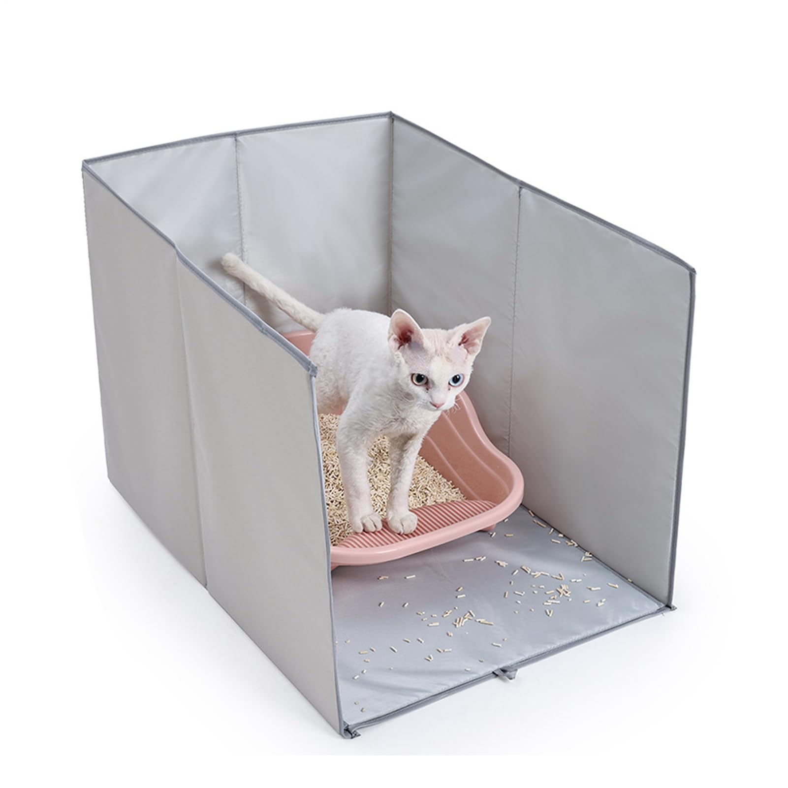 Mueble para arenero de gatos en apartamento protector de higiene plegable 43x43cm