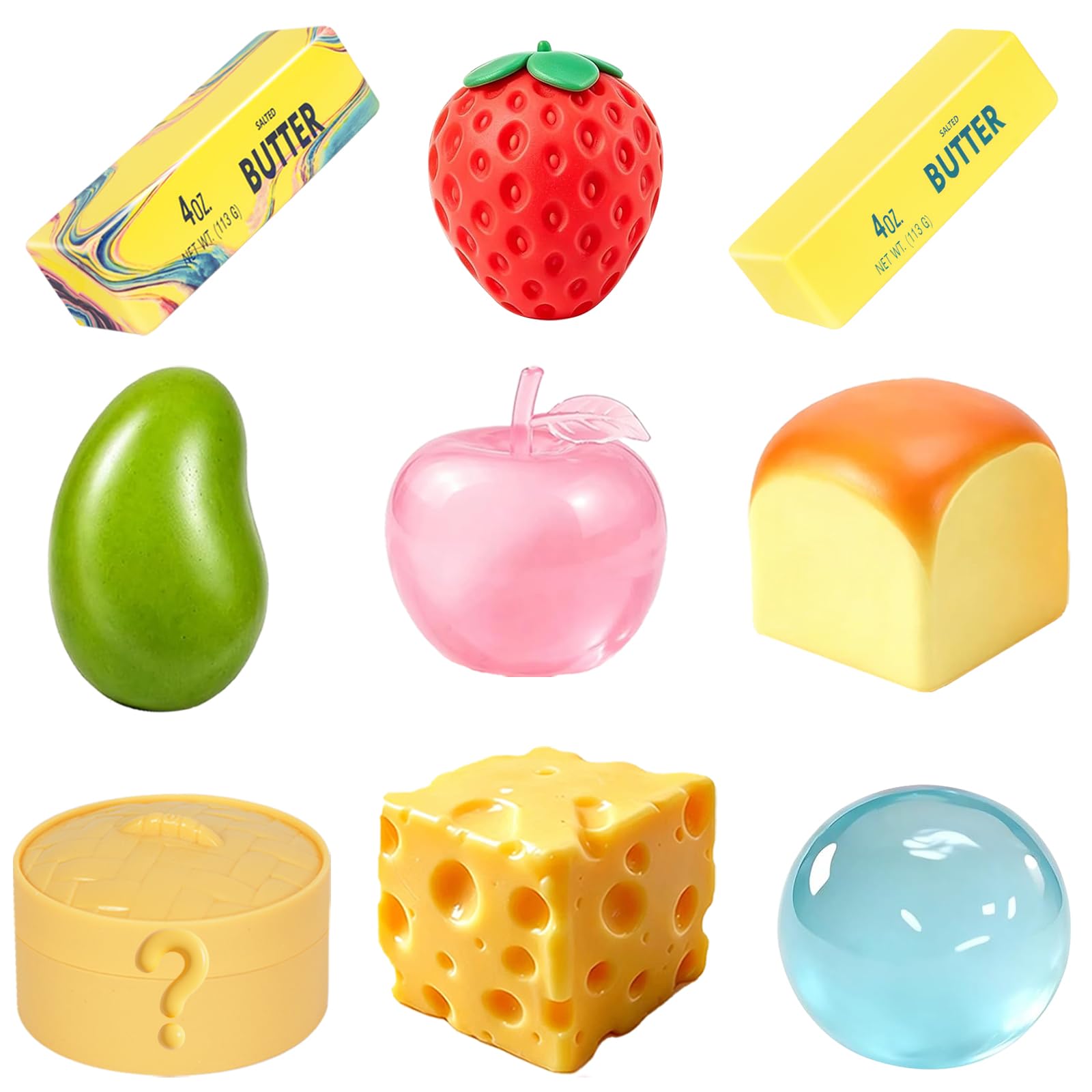 5 Pack Squishy Toys Kit,Mystery Packs Sensory Toys | Random 5 of 9 Colors,Stress Balls for Kids & Adults, Party Favors, Classroom Gifts