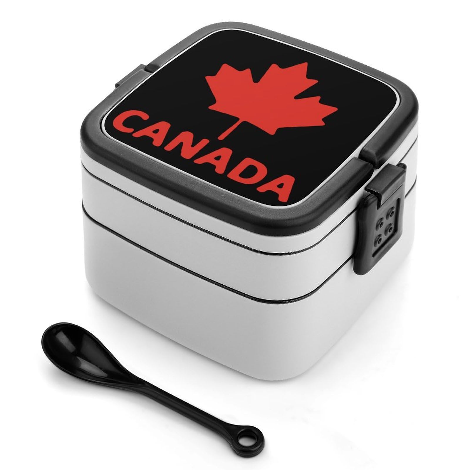 CGSBNGHA Canada Flag Maple Bento Lunch Box 2 Layer Lunchbox Food Container for Adults Office