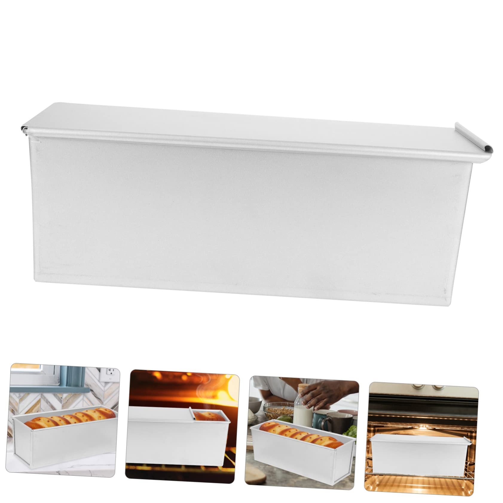 BESPORTBLE Molde para Pan Tapa 1 Pieza Aleación Recubierta Antideslizante | Color Plata, Limpieza Fácil y Reutilizable, Apto para Hogar y Cocina, Uso Seguro
