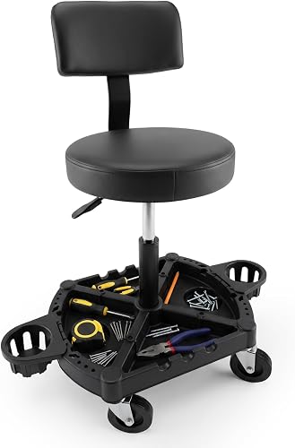 Rolling Shop Stool 带轮靠背工作凳