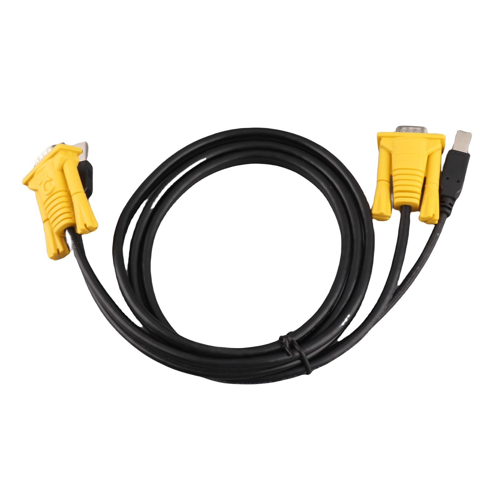 Câble KVM USB Pratique de 1,5 M avec Connecteurs VGA et USB, Idéal pour la Connexion PC, Matériau PVC, Indispensable pour Les Utilisateurs de Commutateurs KVM
