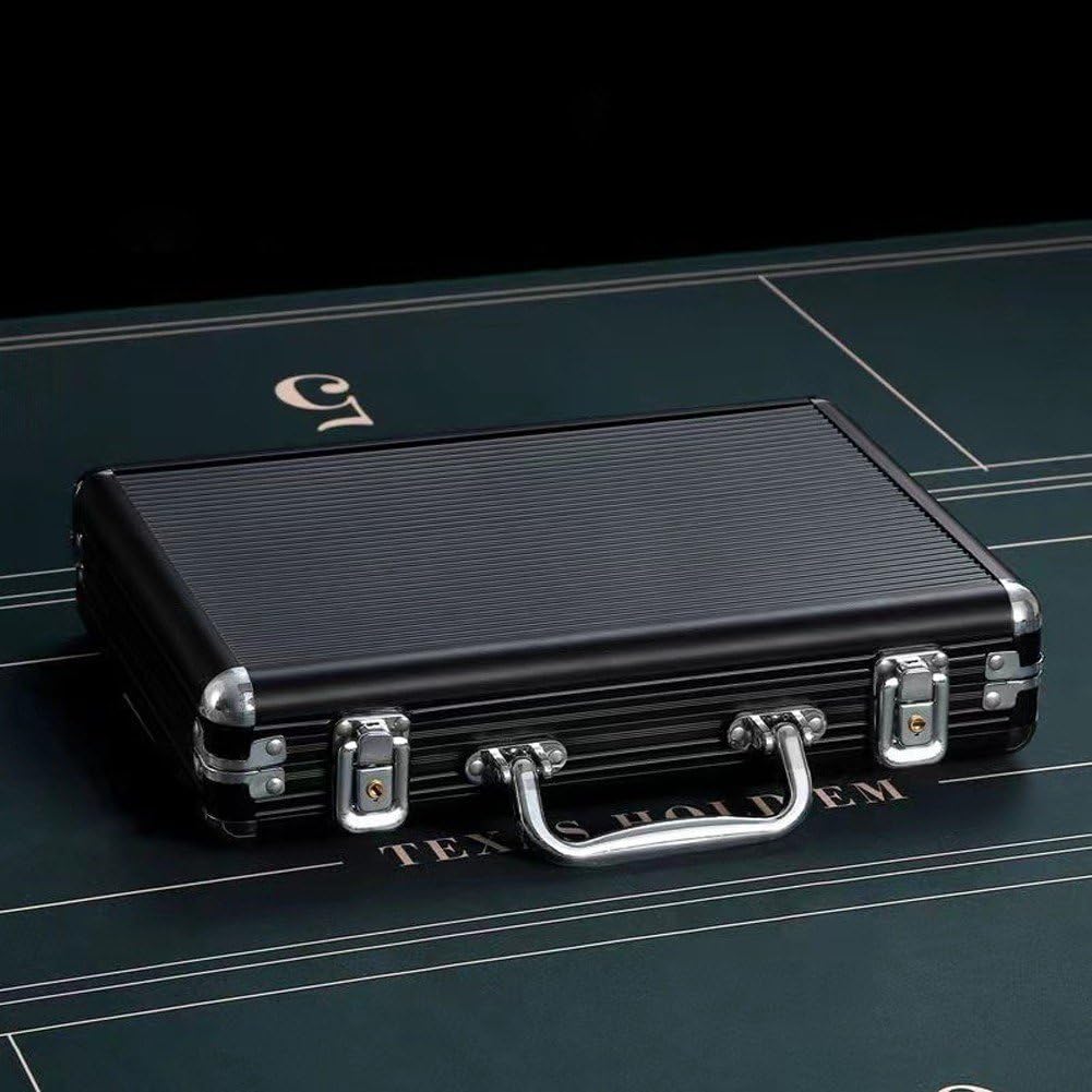 Étui À Jetons De Poker Vide, Conteneur De Stockage Avec Poignée Serrure, Boîte À Cartes Épaisse, Cadre En Alliage D'aluminium, Étui De Transport Portable Pour Jeux De Jeu, Capacité De 200 Jetons