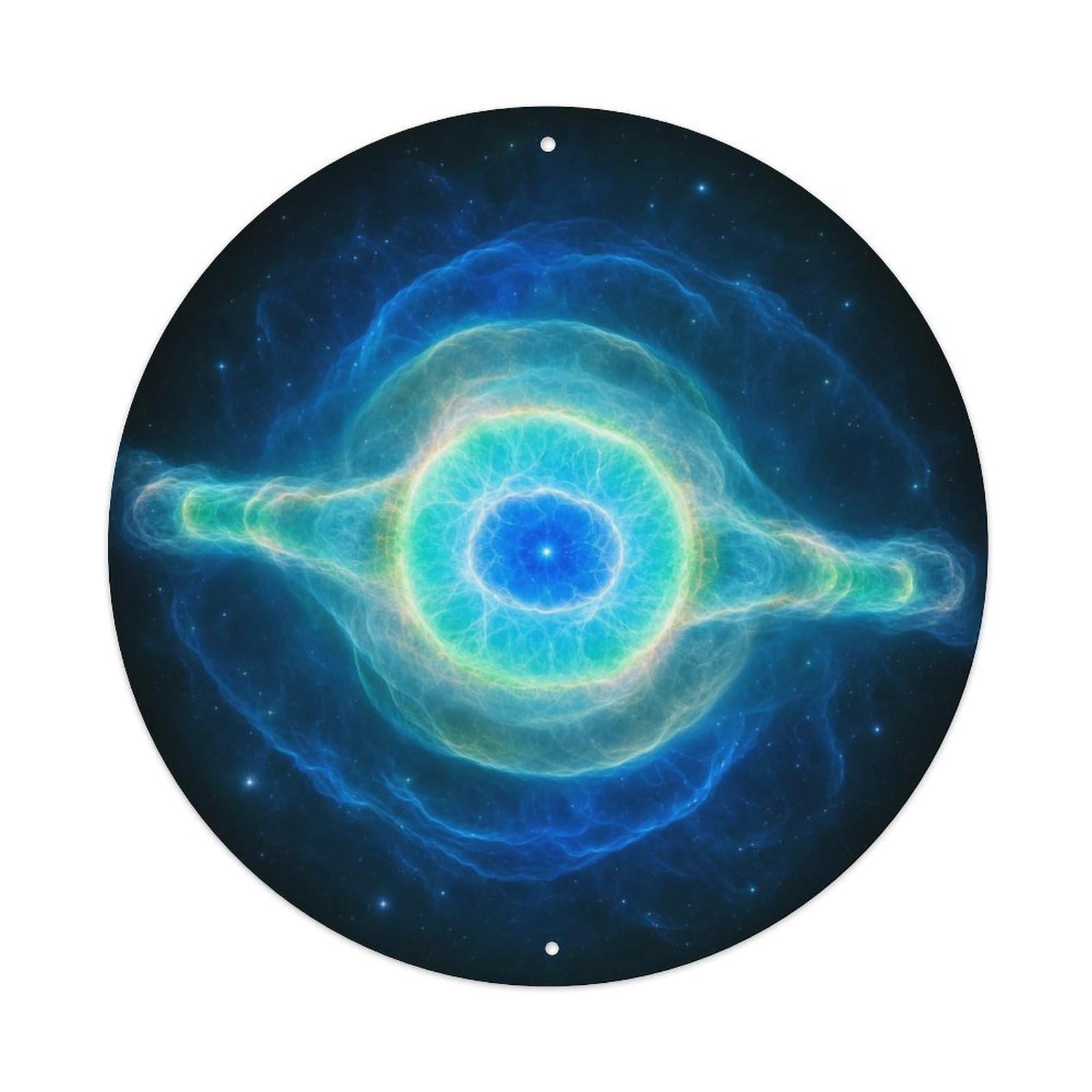 Okngb Style Retro Space Ngc 7009 Saturn Nebula Observatory View Metal Tin Sign Plaque Wall Decor For Cafe, Man Cave, Club Bar, Office, Home Garden Round Metal Poster 8X8inch