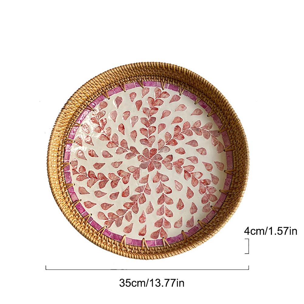 Vassoio da portata in rattan colorato, vassoi per frutta e pane