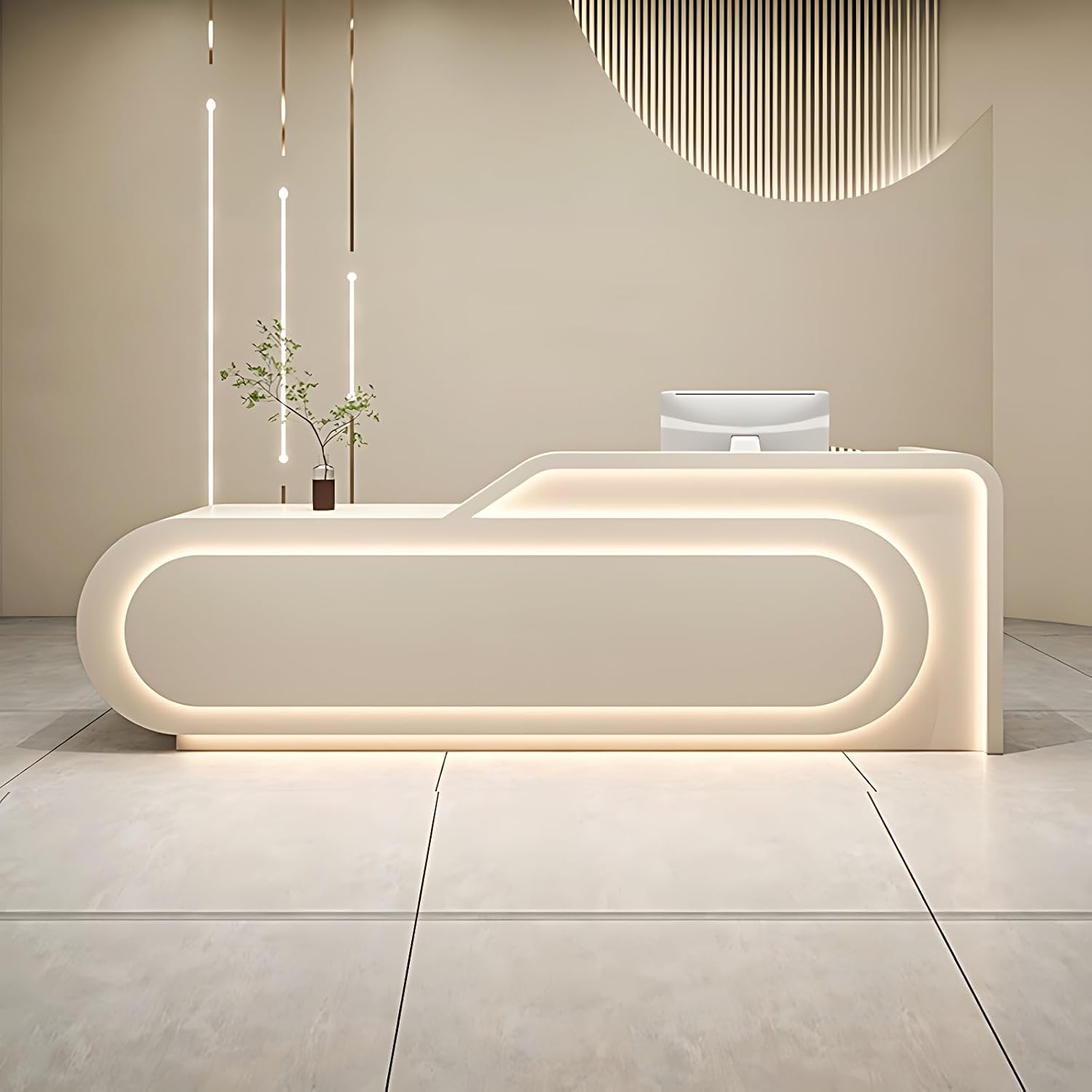 ZGNBSD Reception Desk Sleek Front Desk, Checkout Counter