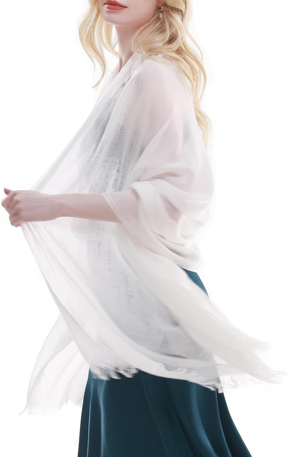 RIIQIICHY Scarf for Women Lightweight Solid Color Long Fashion Gauze Scarves Shawl Wrap