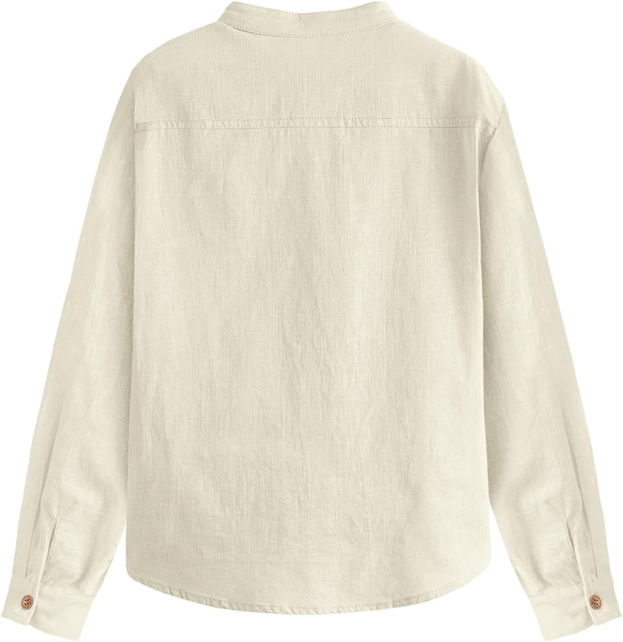 Inorin Boys Linen Shirt Button Up Henley Long Sleeve Dress Shirts Cotton Lightweight Tees Tops with One Pocket - Image 5