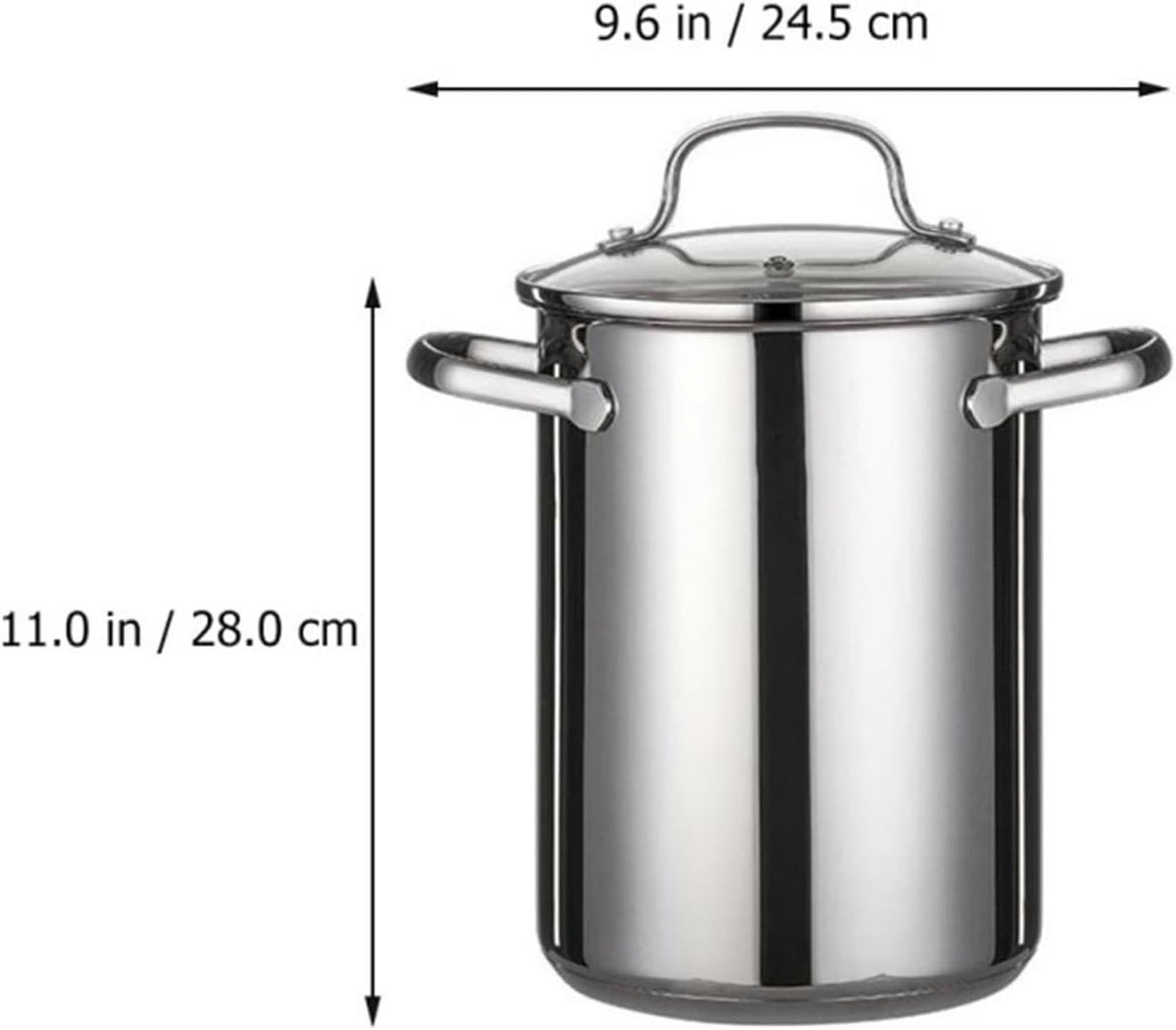 Marmite À Asperges avec Couvercle en Verre Et Passoire - Cuiseur Vapeur en Acier Inoxydable pour Légumes, Spaghettis, Pâtes, Cuisinière pour La Cuisine À Domicile
