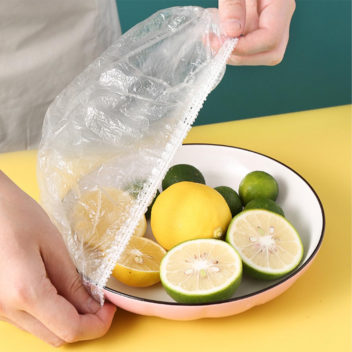 500pezzi Pellicola Protettiva monouso Saran per Alimenti, Sacchetti riutilizzabili in plastica Elastica per conservare la freschezza, per Picnic e Cucina