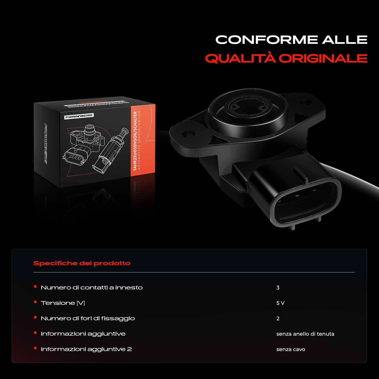 Frankberg Sensore posizione valvola a farfalla 3-Poli Compatibile con Grand Vitara I FT HT Tracker Grand Vitara I SUV GT Replace# 1342065D00,TH296