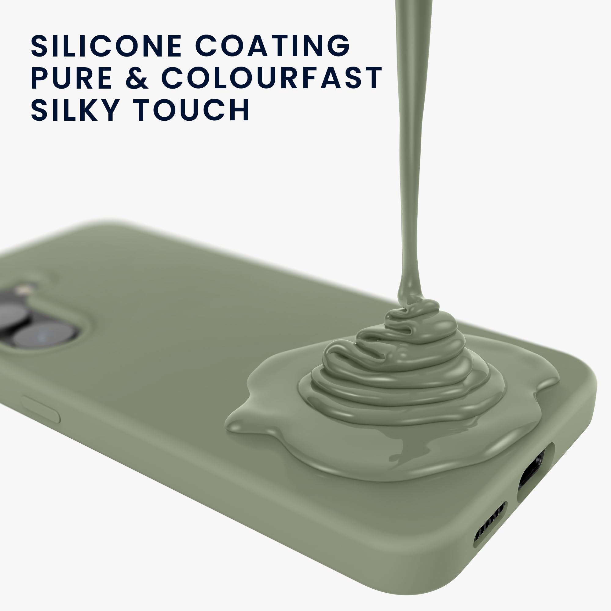 kwmobile Etui na telefon kompatybilne z Samsung Galaxy S25 Case - miękkie etui na smartfon - Back Cover w kolorze szaro-zielonym