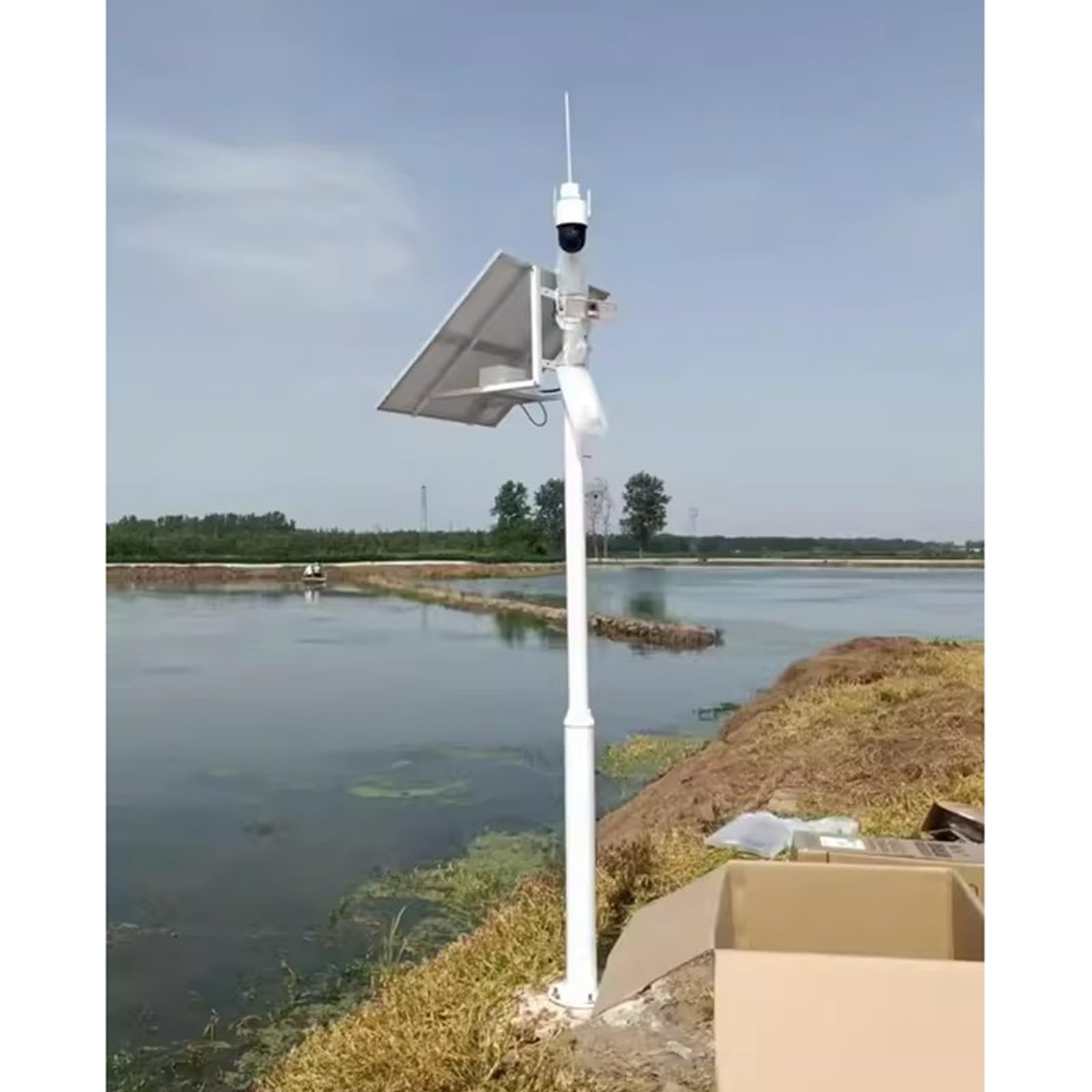 Palo per Telecamera di Sicurezza Palo per telecamera di sicurezza con parafulmine, Palo di sorveglianza esterno per installazione a terra, per porte di casa/strade/hotel/cantieri edili(118in (3.0m))